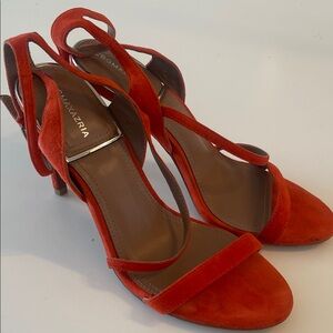 BCBGMaxAzria Women's Vibrant Orange Heels